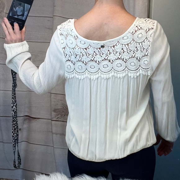 🔥2/$10 |•BILLABONG•| Crochet Trim Peasant Style Top Drawstring Bottom Size Med - Picture 2 of 11